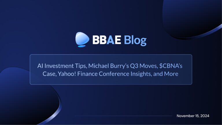 Image representing blog post AI Investment Tips, Michael Burry’s Q3 Moves, $CBNA’s Case, Yahoo! Finance Conference Insights, and More