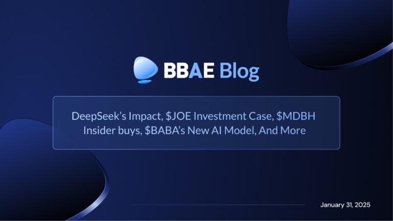 Image representing blog post El impacto de DeepSeek, el caso de inversión de $JOE, las compras internas de $MDBH, el nuevo modelo de inteligencia artificial de $BABA y más