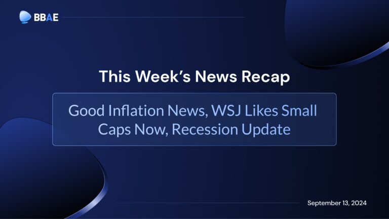 Image representing blog post Weekly Roundup: Good Inflation News, WSJ Likes Small Caps Now, Recession Update