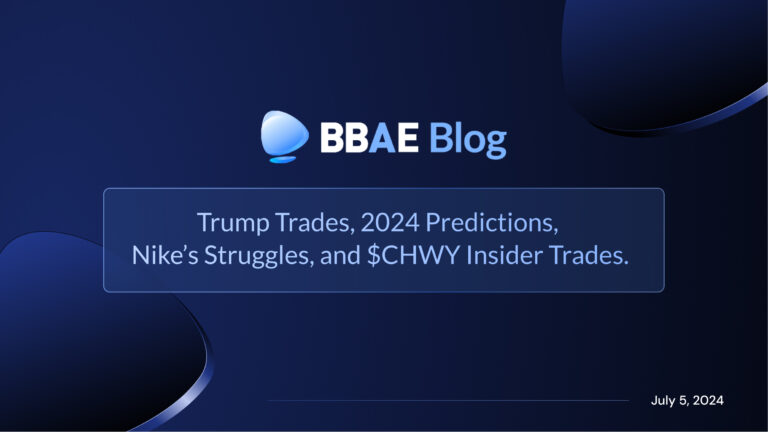 Image representing blog post Trump Trades, 2024 Predictions, Nike’s Struggles, and $CHWY Insider Trades